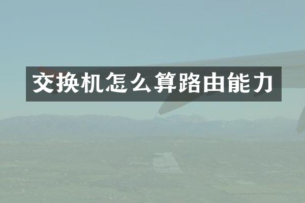 交换机怎么算路由能力