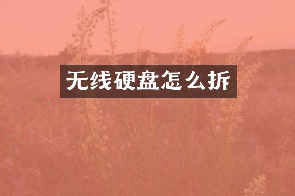 无线硬盘怎么拆