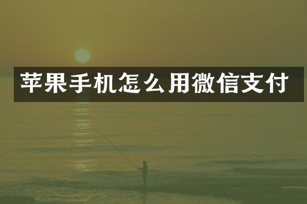 苹果手机怎么用微信支付