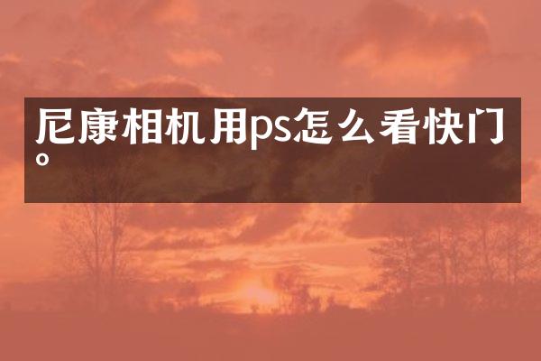 尼康相机用ps怎么看快门数