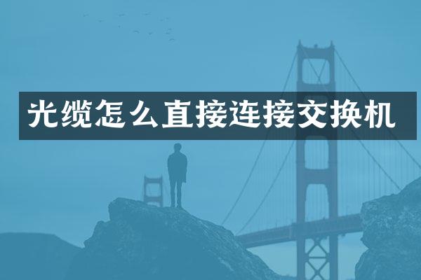 光缆怎么直接连接交换机