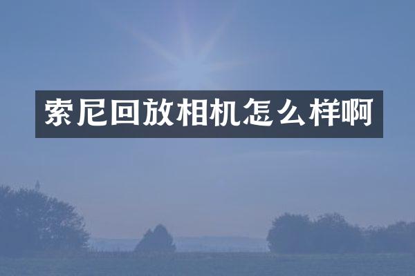 回放相机怎么样啊