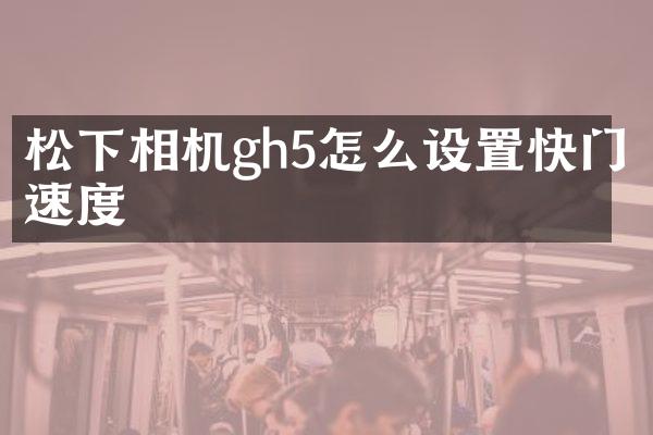 相机gh5怎么设置快门速度