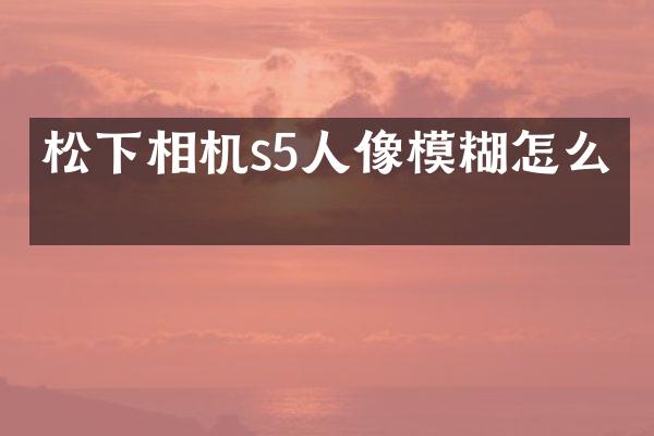 相机s5人像模糊怎么办