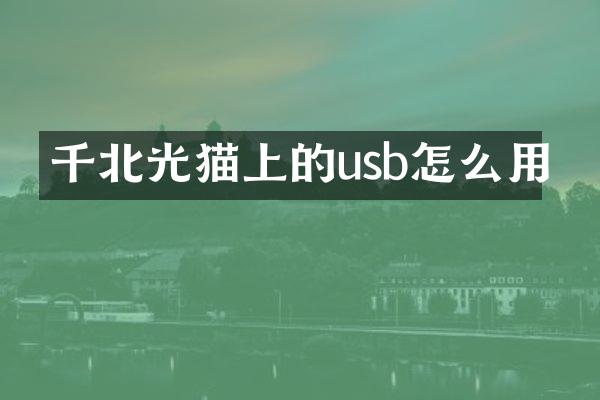 千北光猫上的usb怎么用