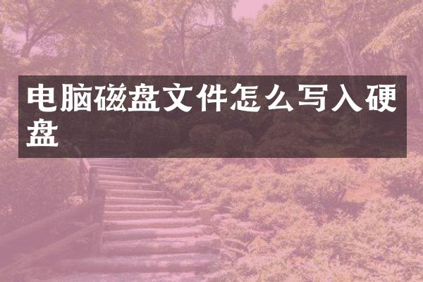 电脑磁盘文件怎么写入硬盘