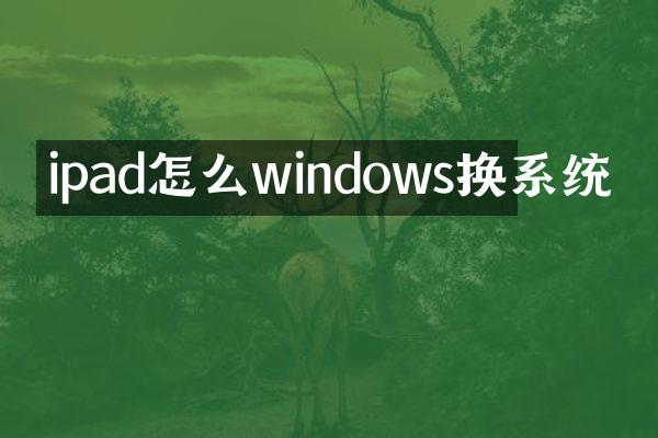 ipad怎么windows换系统