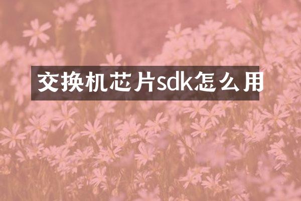交换机芯片sdk怎么用