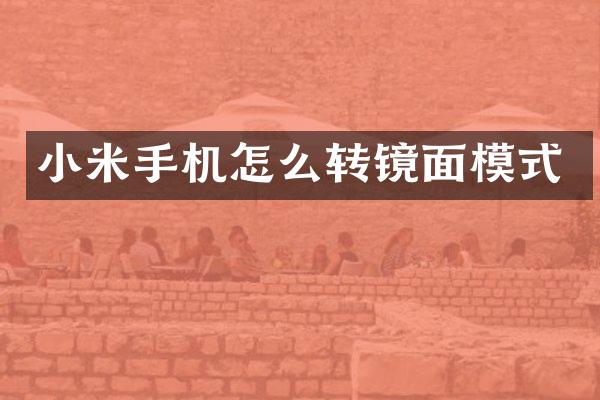 小米手机怎么转镜面模式