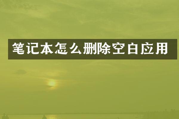 笔记本怎么删除空白应用