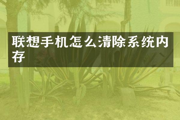 联想手机怎么清除系统内存