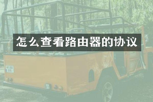 怎么查看路由器的协议