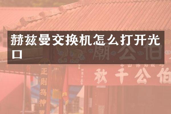 赫兹曼交换机怎么打开光口