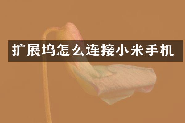 扩展坞怎么连接小米手机