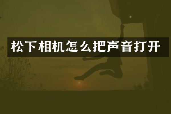 相机怎么把声音打开