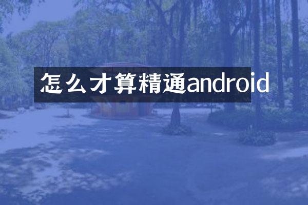 怎么才算精通android