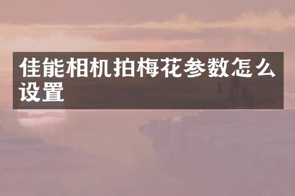 佳能相机拍梅花参数怎么设置
