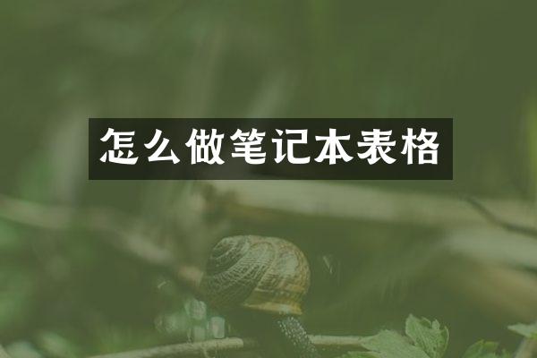 怎么做笔记本表格