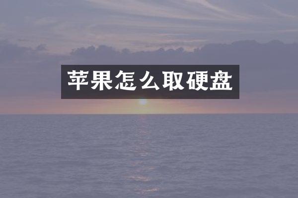 苹果怎么取硬盘