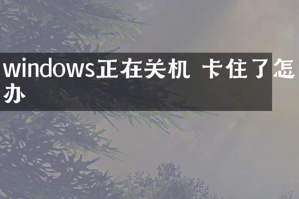 windows正在关机 卡住了怎么办