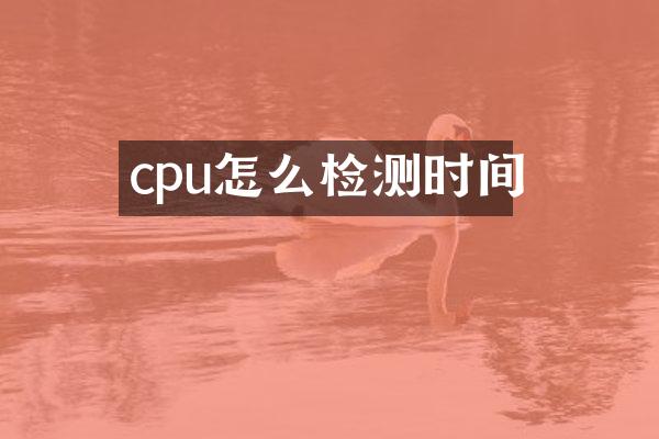 cpu怎么检测时间