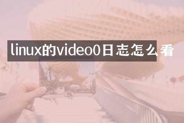 linux的video0日志怎么看