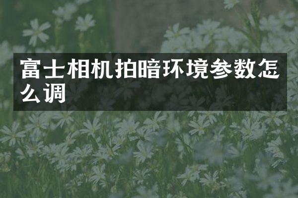 富士相机拍暗环境参数怎么调