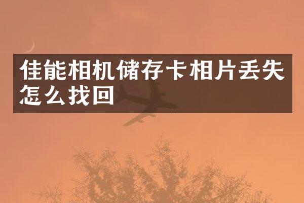 佳能相机储存卡相片丢失怎么找回