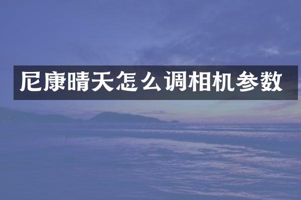 尼康晴天怎么调相机参数