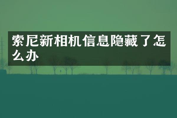新相机信息隐藏了怎么办