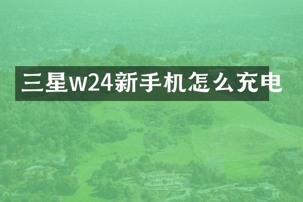 三星w24新手机怎么充电