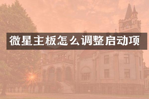 微星主板怎么调整启动项