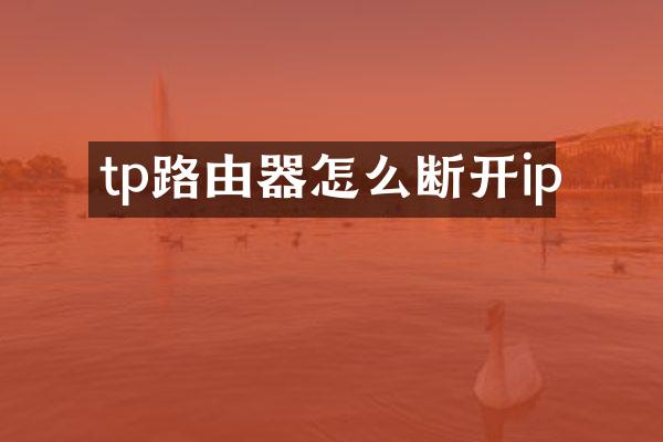 tp路由器怎么断开ip