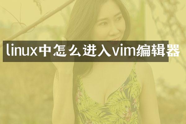 linux中怎么进入vim编辑器