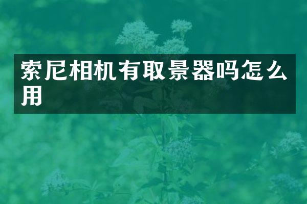 相机有取景器吗怎么用