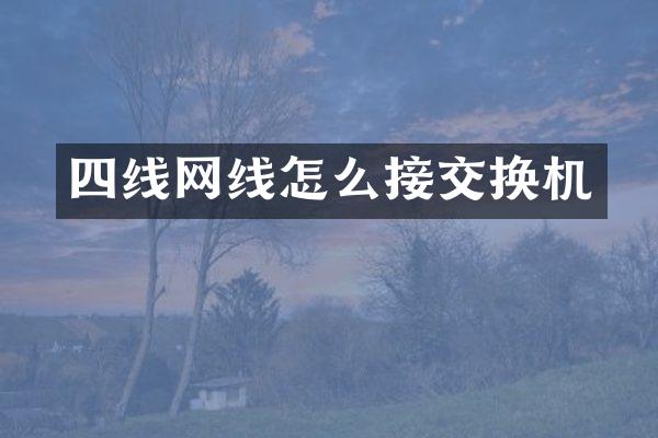 四线网线怎么接交换机