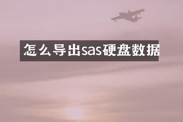 怎么导出sas硬盘数据