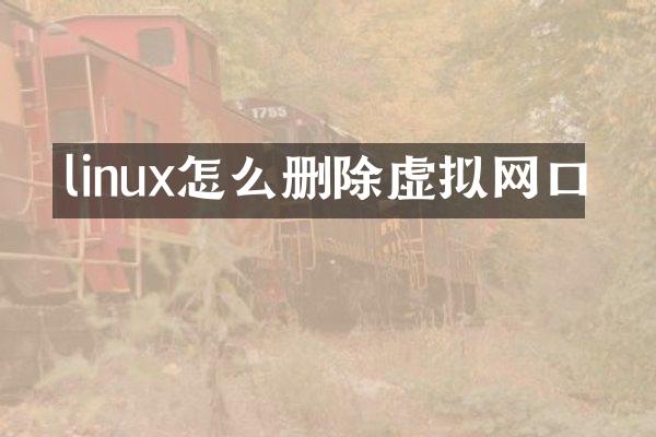 linux怎么删除虚拟网口