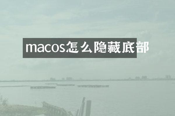 macos怎么隐藏底部