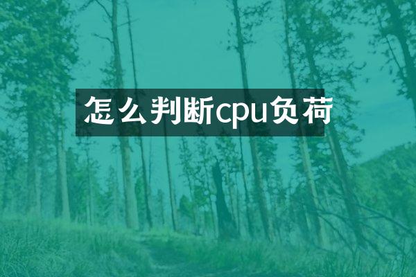 怎么判断cpu负荷