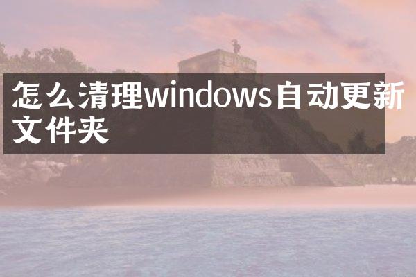怎么清理windows自动更新的文件夹