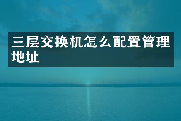 三层交换机怎么配置管理地址