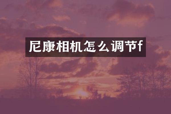 尼康相机怎么调节f