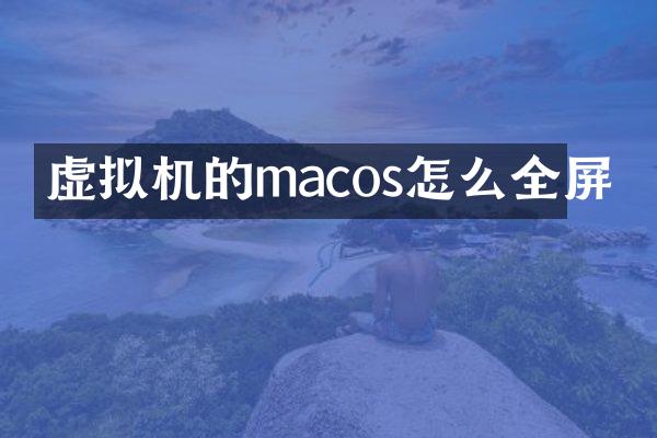 虚拟机的macos怎么全屏