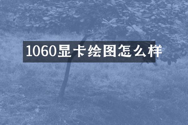 1060显卡绘图怎么样
