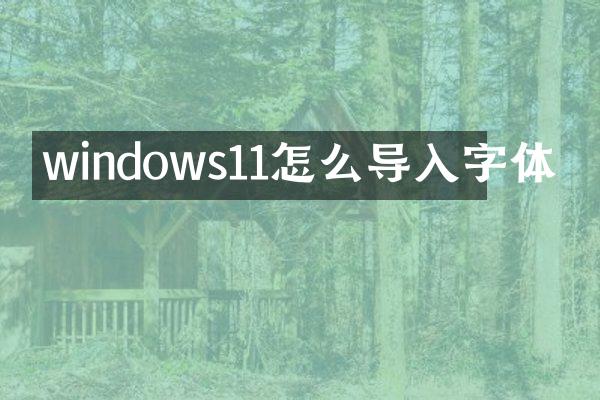 windows11怎么导入字体