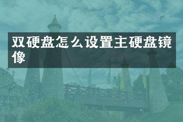 双硬盘怎么设置主硬盘镜像