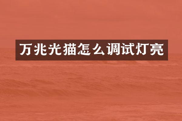 万兆光猫怎么调试灯亮