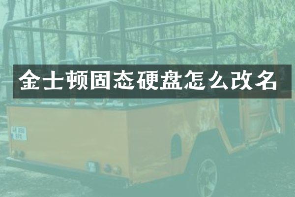 金士顿固态硬盘怎么改名