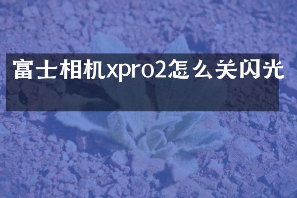 富士相机xpro2怎么关闪光灯
